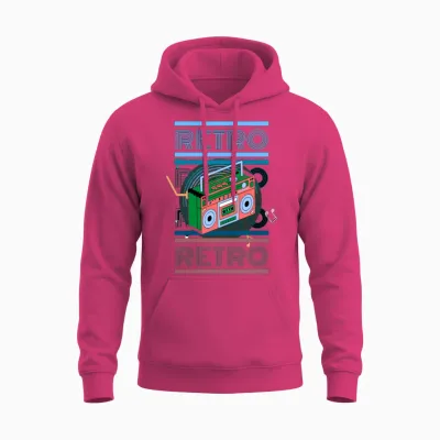 80's Retro Boombox Unisex Hoodie - Heliconia