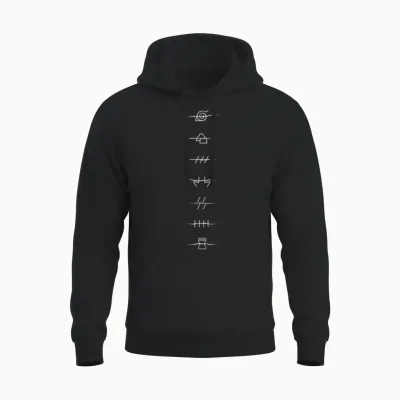 Naruto Shippuden Front Back Anti-Village Anime T-Shirt Haut De Gamme Unisex Hoodie - Black