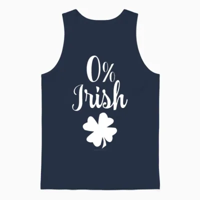 Zero Percent Irish Funny St Patricks Day Unisex Tank Top - Navy