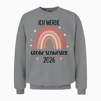 Children's T-Shirt with German Text "ich Werde, Black, S Unisex Sweatshirt - Sport Grey