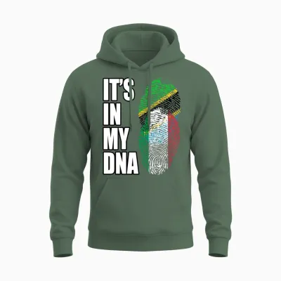 Tanzanian and Italian Vintage Heritage Dna Unisex Hoodie - Military Green