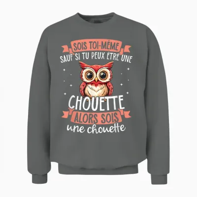 Be Yourself Unless You Can Be an Owl T-Shirt, Black, S Unisex Sweatshirt - Graphite Heather