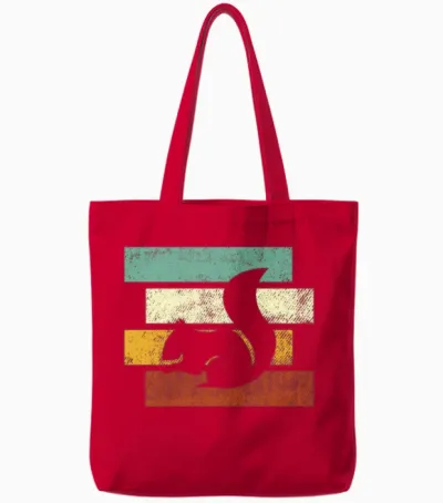 Squirrel Retro Tote Bags - Red
