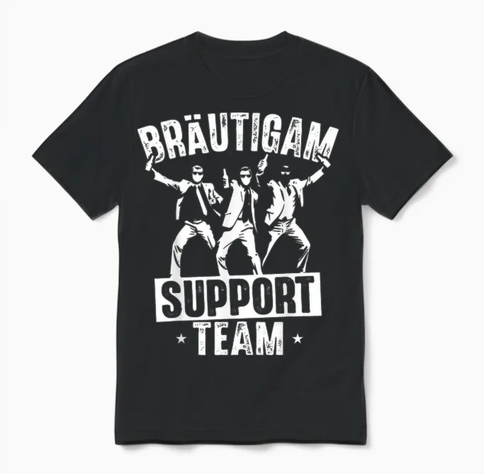 Junggesellenabschied Männer T-Shirt Team Bräutigam Jga Mann Unisex T-Shirt in Black