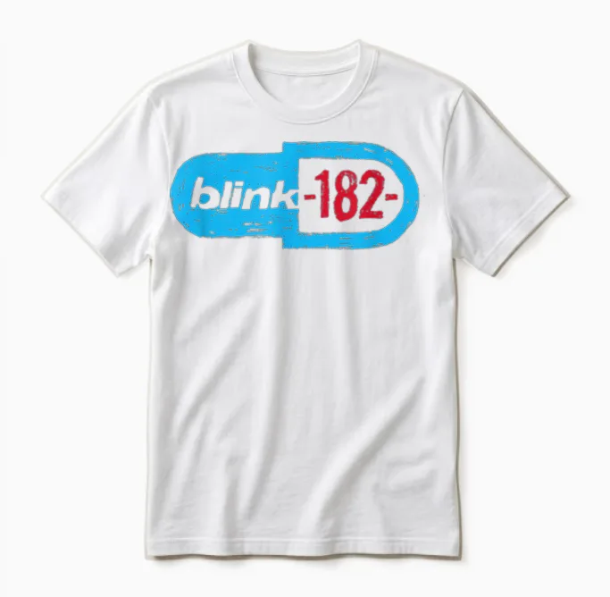 Blink-182 Official State Enema T-Shirt, White, S Unisex T-Shirt in White