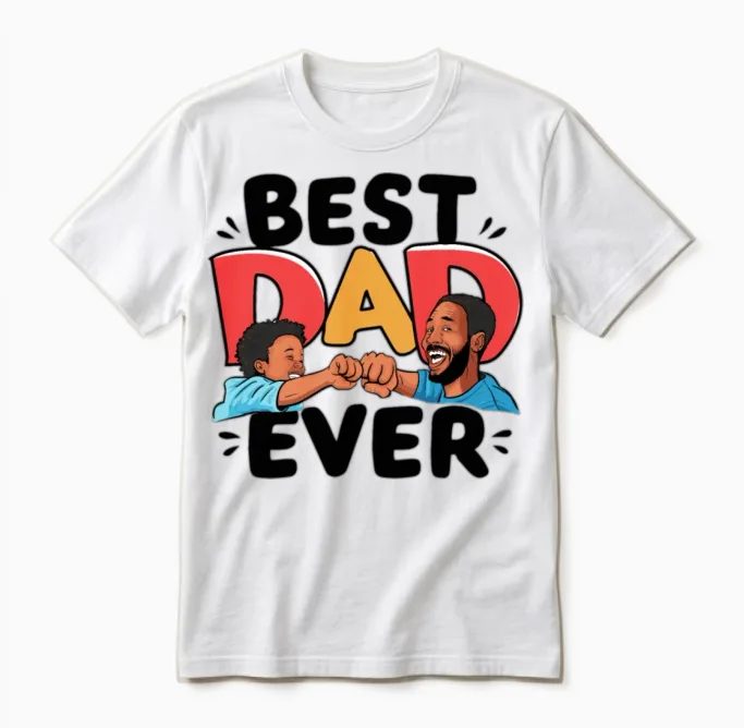 Father's Day the Best Dad in the World Unisex T-Shirt in White