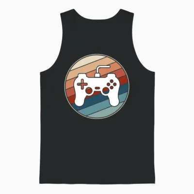 Retro Game Controller Unisex Tank Top - Black