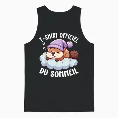 Official Beaver Funny Animal Sleep Unisex Tank Top - Black
