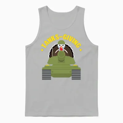Tanks Giving Thanksgiving Turkey Tank Military Unisex Tank Top - Ash