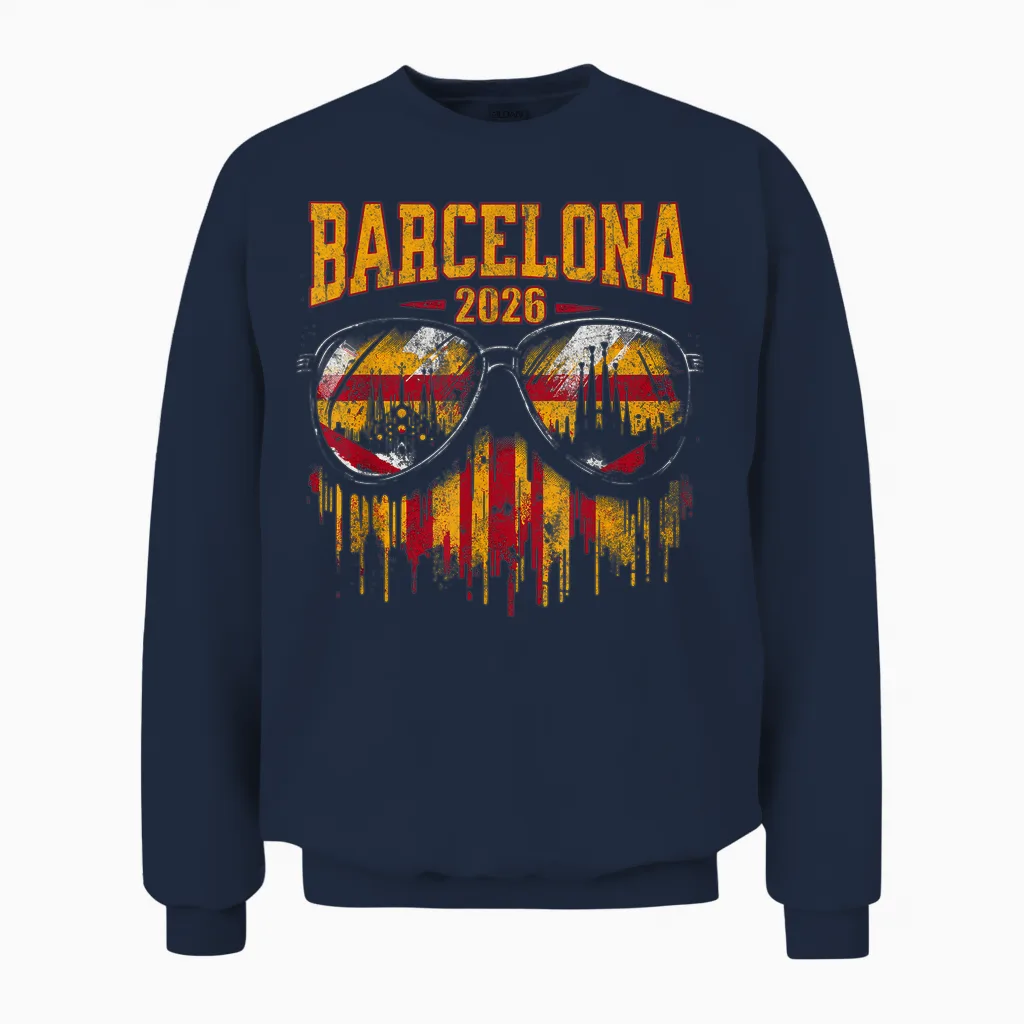 Barcelona 2026 β Modische Katalanische Kleidung Unisex Sweatshirt in Navy