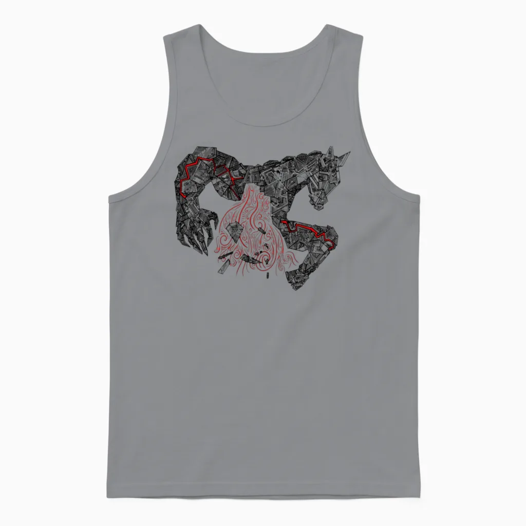 Dead Horse Lovers Gift Unisex Tank Top in Sport Grey