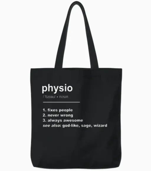 Physio Definition Tote Bags - Black