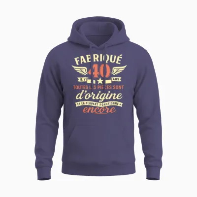 40th Birthday Man Woman 40 Years 1985 Funny Gift Unisex Hoodie - Heather Sport Dark Navy