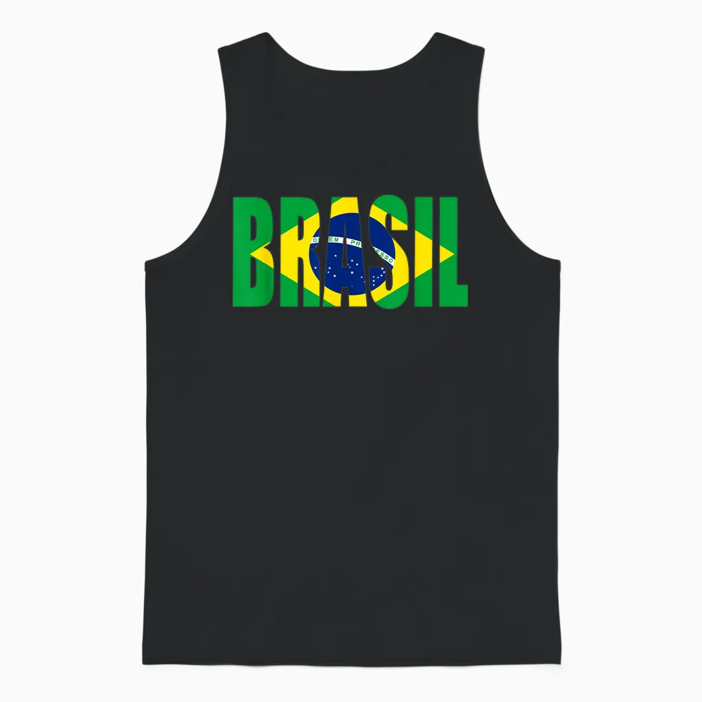 Brasilien Männer Frauen Kinder Kinder Brasilianische Bandeira Do Brasil Unisex Tank Top in Black