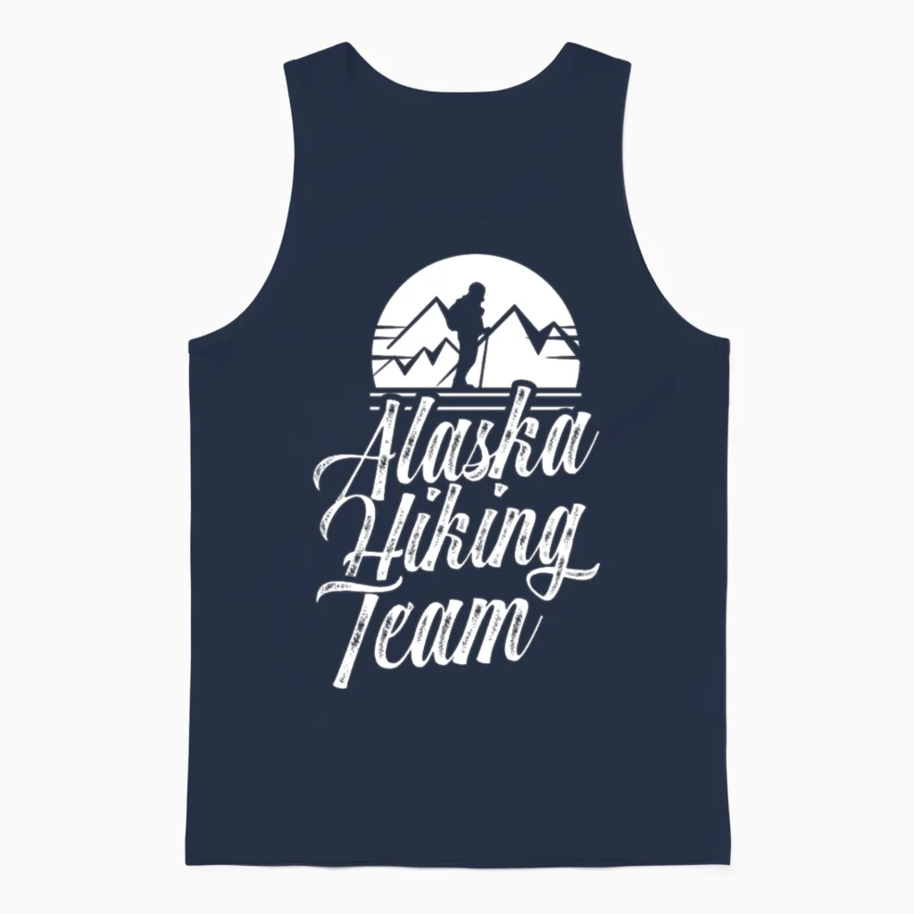 Alaska Hiking Team Hiker Nature Hike Unisex Tank Top in Navy