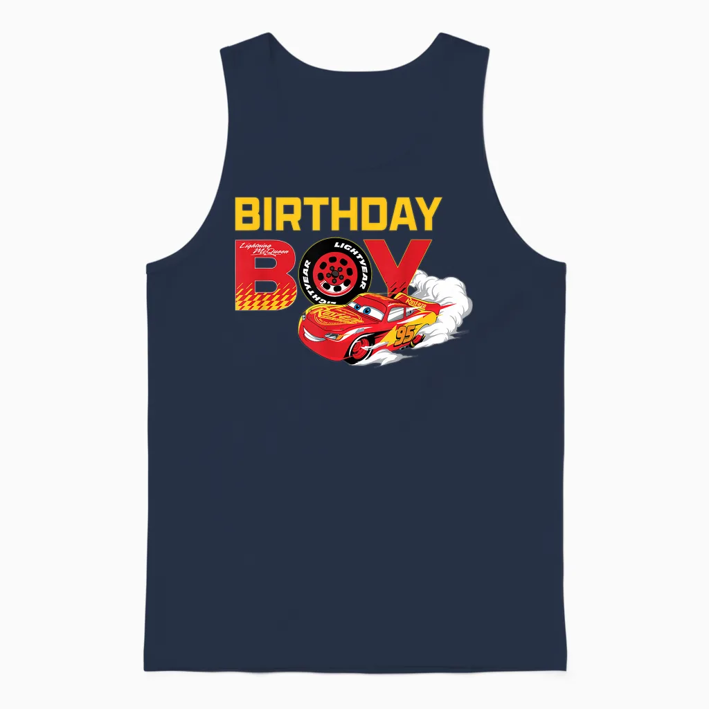 Disney & Pixar's Cars “birthday Boy” Lightning Mcqueen Unisex Tank Top in Navy