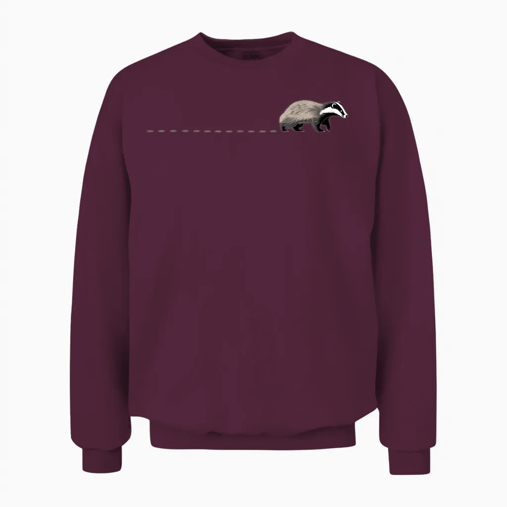 Dachsspuren Dachse Spuren Tierliebhaber Waldtier Dachs Unisex Sweatshirt in Maroon