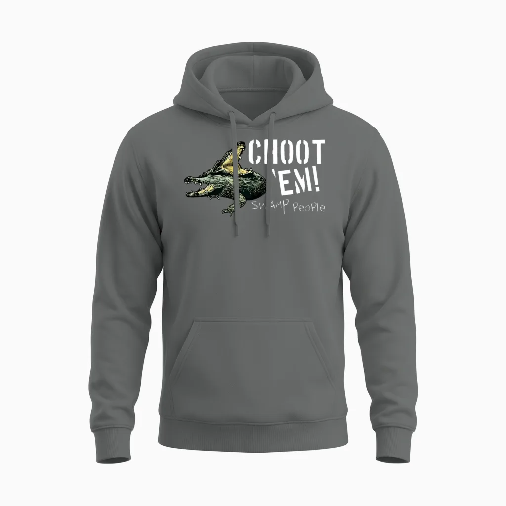 Swamp People Choot Em Birthday Christmas Gift Unisex Hoodie in Graphite Heather