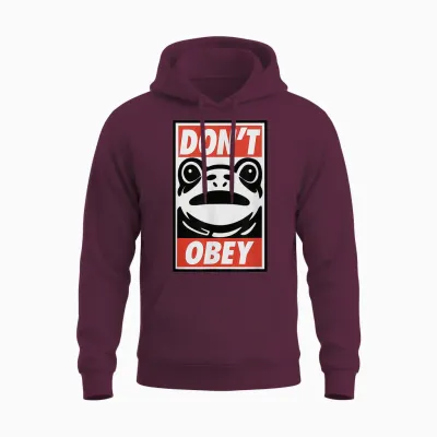 Portland Frog Don't Obey Unisex Hoodie - Maroon