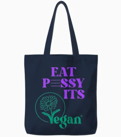 Eat Pssy Its Vegan X Only Love Fans Liebe Valentinstag. Back Tote Bags - Navy