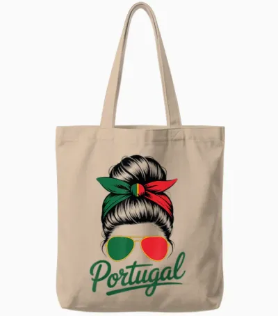 Portuguese Proud – Gift Women Portugal Flag Fun Tote Bags - Natural