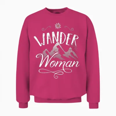 Hiking Woman Unisex Sweatshirt - Heliconia