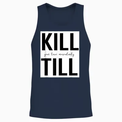 Kill Till T-Shirt, Black Unisex Tank Top - Navy