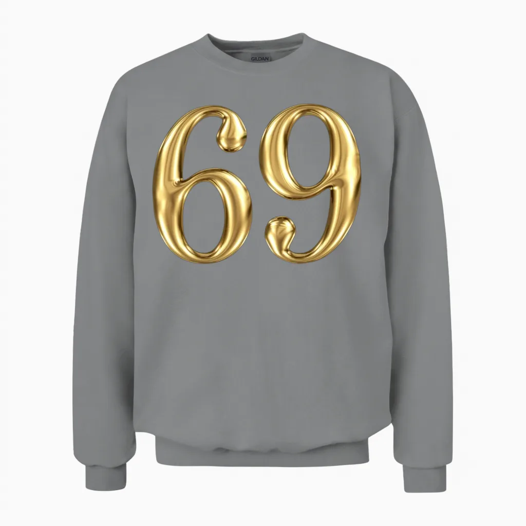 69 Design Unisex Sweatshirt in Sport Grey