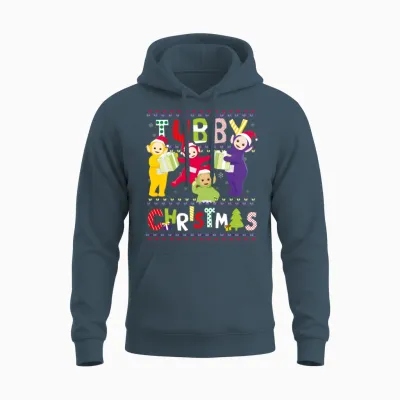 Teletubbies Tubby Christmas Ugly Christmas Design Unisex Hoodie - Dark Heather