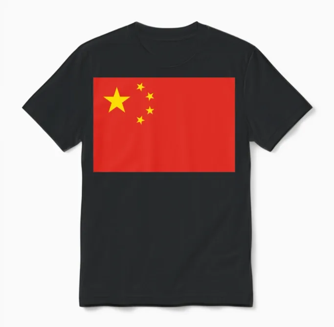 Flag of China Cool Chinese Unisex T-Shirt in Black