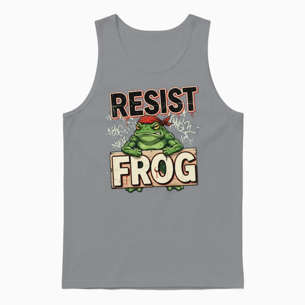 Resist Frog | Portland Frog Protest Resist Unisex Tank Top in Sport Grey