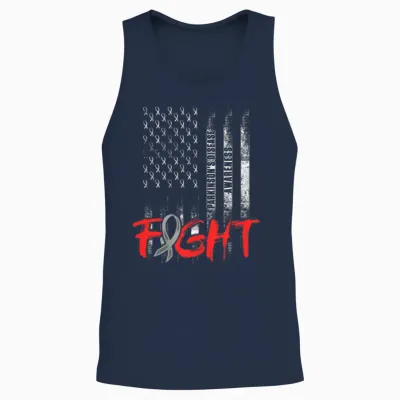 Parkinsons Disease Awareness Us Flag Warrior Unisex Tank Top - Navy