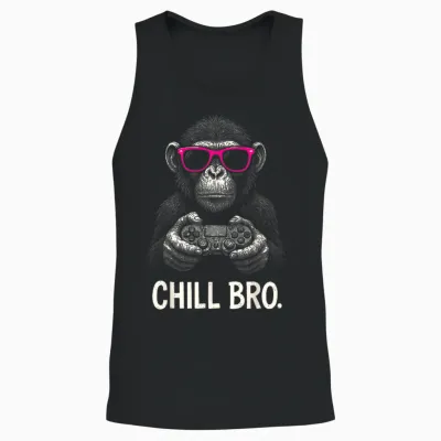 Chill Bro Cooler Affe Mit Sonnenbrille Gamer Geschenk Lustig Unisex Tank Top - Black