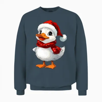Christmas Duck Unisex Sweatshirt - Dark Heather
