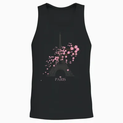 Paris Eiffel Tower Sign of Love France Maison Parisienne Unisex Tank Top - Black