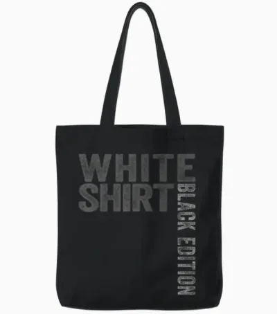 White Shirt Black Edition White Shirt Black Edition Tote Bags - Black