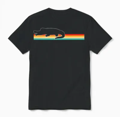 Crocodile Retro Unisex T-Shirt - Black