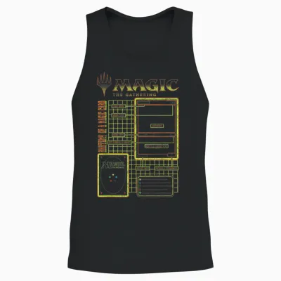 Magic: the Gathering Anatomy of a Magic Card Retro Schematic Unisex Tank Top - Black