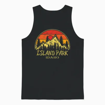 Island Park Idaho Id Mountains Hike Hiking Unisex Tank Top - Black