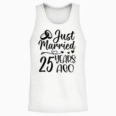 Je Viens De Me Marier Il Y a 25 Ans, 25e Anniversaire De Mariage Du Couple Unisex Tank Top - White