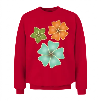 Retro Flowers Unisex Sweatshirt - Red