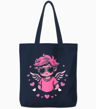 Retro Cupid Tote Bags - Navy