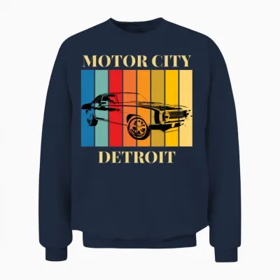 Motor City Retro Unisex Sweatshirt - Navy