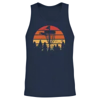 Retro Disc Golf Unisex Tank Top - Navy – 2
