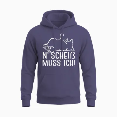 Katze Spruch Lustig Geschenk I N Scheiß Muss Ich Unisex Hoodie - Heather Sport Dark Navy