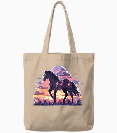 Horse Horses Ross Gaul Riding Horse Head Rider Tote Bags - Natural