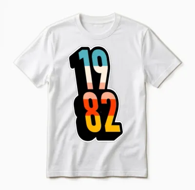 1982 Retro Stripes Unisex T-Shirt - White