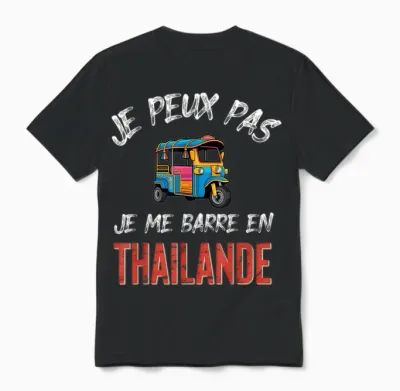 Je Peux Pas J'me Barre En Thailand Unisex T-Shirt - Black