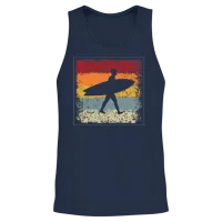 Surfer Retro Unisex Tank Top - Navy – 2