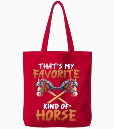 Funny Hobby Horsing Cute Hobby Horse for Girls Tote Bags - Red